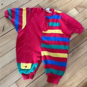 Le Top baby vintage striped layette one piece romper